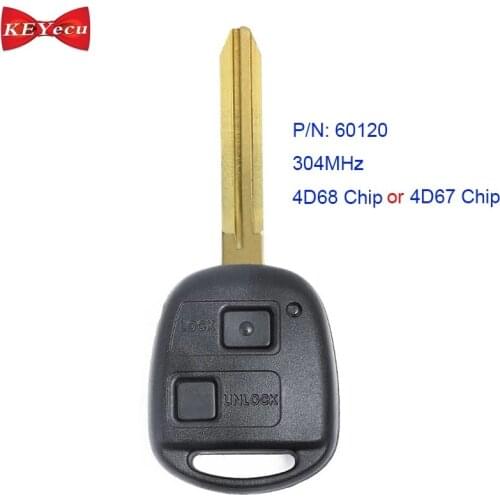 KEYECU for Toyota Prado 120 2002 2003 2004 Remote Car Key Fob 304MHz 4D68 Chip P/N:60120