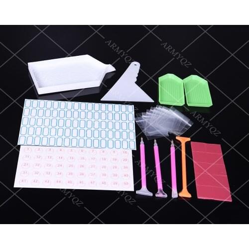 DIY Square Diamond painting Accessories Diamond Painting Cross Stitch Embroidery Pen Tools Set Mosaic Glue Pen Kit Tray set