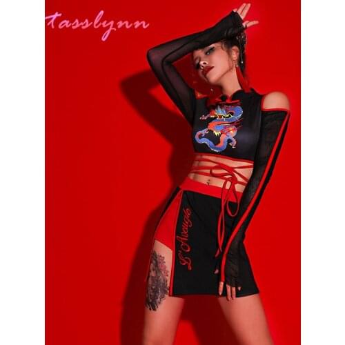 Chinese Style Birthday Outfits for Women Sexy Club Dress Womens Stage Fashion Cubrebocas Hip Hop Street Dancing Clothing
