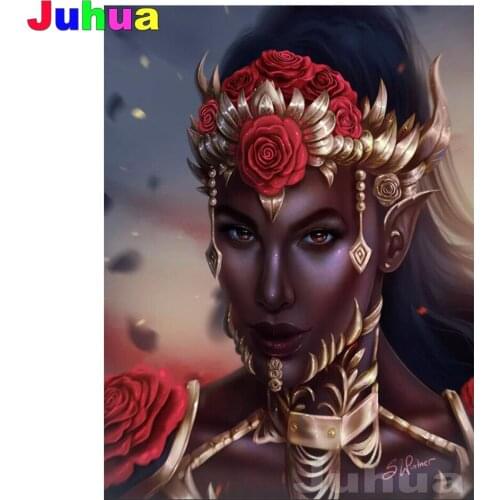New 5d DIY Diamond Painting Red Rose Africa Woman home art cross stitch full square round diamond embroidery mosaic painting