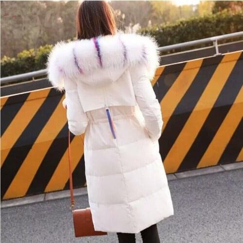 New high-end luxury down cotton padded clothes womens middle and long cotton padded clothes