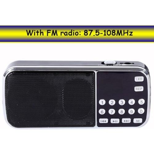 Portable Radio Speaker Digital Stereo FM Mini Handheld Music Player with USB TF MP3 Player Speaker Blue Black Red