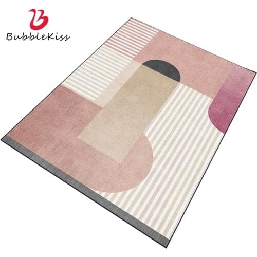 Bubble Kiss Pink Carpets For Living Room Home Customized Large Rugs Nordic Style Geometric Pattern Floor Mat Anti Slip Foot Pad