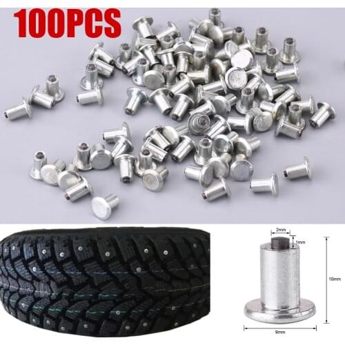 100PCS 9mm/0.35" Wheel Tyre Stud Screws Snow Tire Spikes Fit For Ordinary Car Truck ATV Most Of Tires
