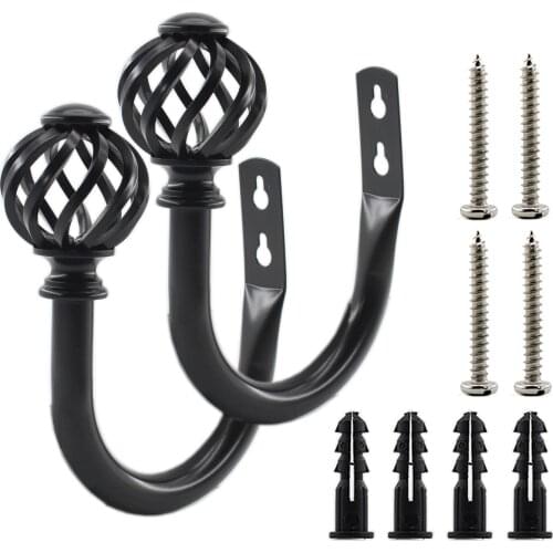 Curtain Holdbacks,U Shaped Wall Mounted Curtain Tieback Hook Drapery Tiebacks Decorative Curtain Hook Window Treatment Holdbacks