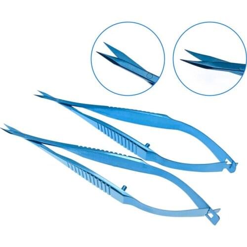Titanium Iris Scissors Sharp Tips ophthalmic surgical Scissors Double eyelid scissors