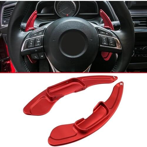 Aluminium Steering Wheel Gear Shift Paddle Extension For Mazda 3 6 MX-5 BM BN GJ GL ND Accessories Red
