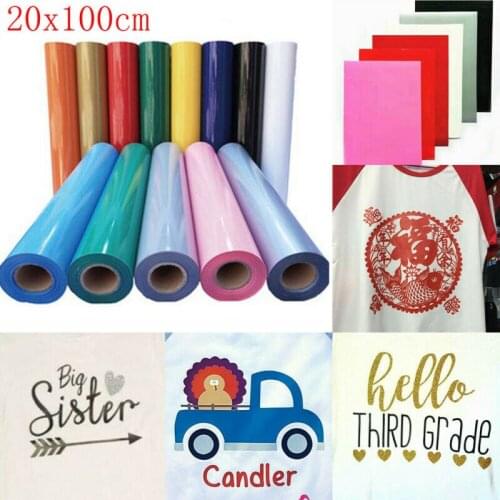 20x100cm PU Heat Transfer Vinyl Iron-on HTV T-Shirt Textiles Cricut Film Heat press Vinyl DIY Printing Decoration