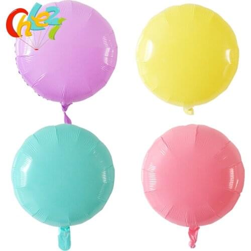 10pcs 18inch Macarons Round Foil balloons Wedding Birthday Party decoration Supplies Air Balloon baby Girls Boy toys