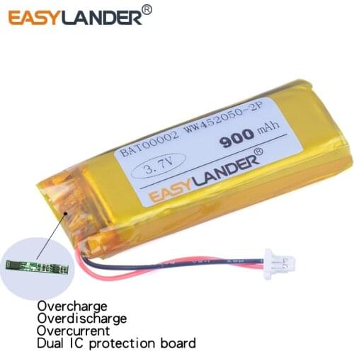 WW452050-2P 3.7V 900mAh li-Polymer Battery For cardo rider g9 G9x G4 earphone Wireless Headphones ZN452050PC-1S2P