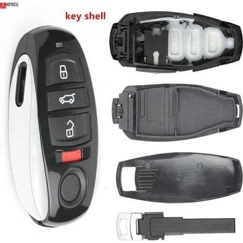 Keyecu New Replacement Remote Key Shell Case Fob 4 Button for Volkswagen Toua*reg 2011 2012 2013 2014 2015 2016