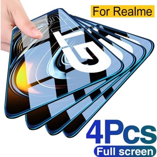 4Pcs Screen Protector For Realme 6 X2 7 8 X50 Pro GT NEO C3 6i 5G screen protector For Realme X2 Pro Tempered Glass
