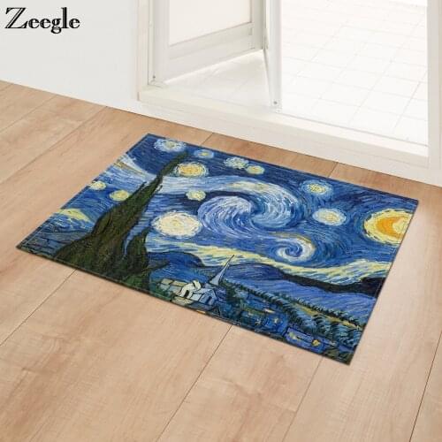 Zeegle Door Mats Flannel Welcome Entrance Mats Outdoor Rugs Anti-slip Carpets For Living Room Kitchen Mats Bedroom Area Rug