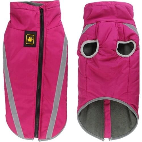 Winter Warm Big Dog Clothes For Large Dogs Reflective Dog Jacket Ropaperro Vetement Chien Hiver Waterproof Zipper Costume Ropa