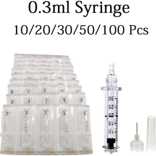 0.3ML Disposable Ampoule Head Syringe For Hyaluronic Acid Pen Wrinkle Removal Lips Filler Injection Mesotherapy Gun Anti-aging