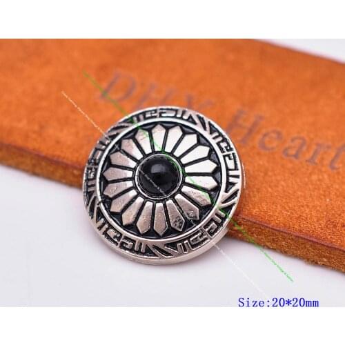 10pcs 20mm Silver Sun Flower Carved Black Turquoise Leathercraft Accessories Belt Gun Holster Conchos For Leather Screw back