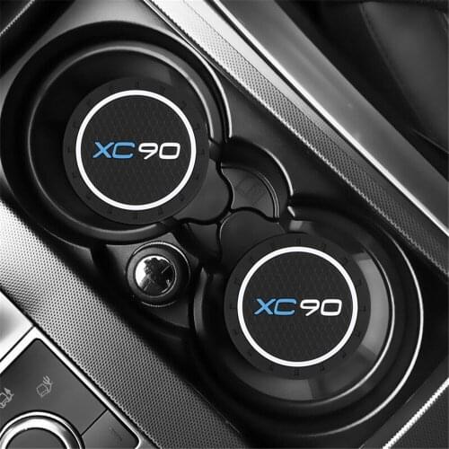 2pcs Car Auto Water Cup Slot Non-Slip Mat Accessories For Volvo XC90 Accessories Car Styling