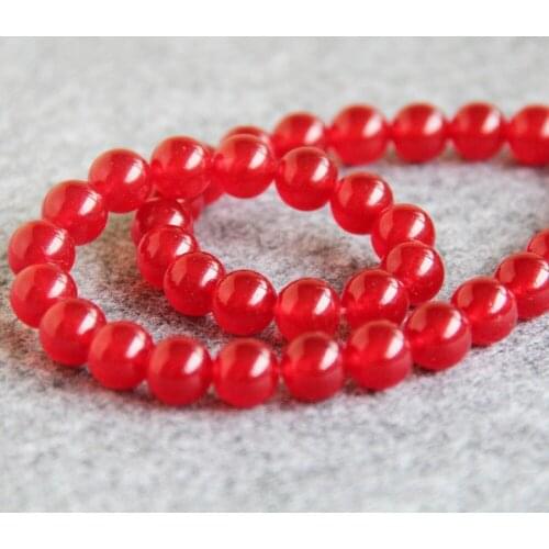 2021 New For Necklace&Bracelet 10mm Red Chalcedony Beads Round Natural Stone Loose DIY Beads 15inch Women Jewelry Making Design