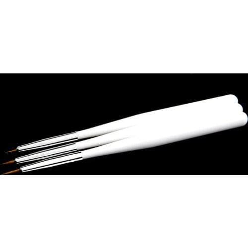 3Pcs Nail Art Line Pen White Acrylic Gradient Painting Brush Drawing Flower Manicure 3D Pens