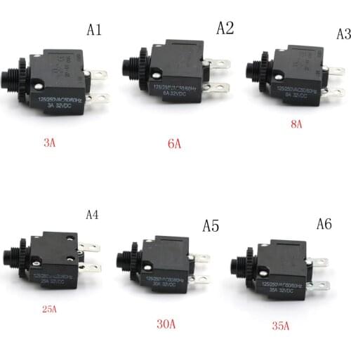 3A,6A 8A,25A,30A,35A Circuit Breaker Thermal Switch Overload Protector Push Button
