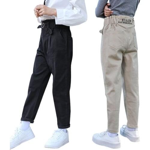 Girls Causal Sport Harem Pants Spring Autumn Fashion Kids Loose Trousers For Teen Girl 110-160 CM Children Clothes LM035