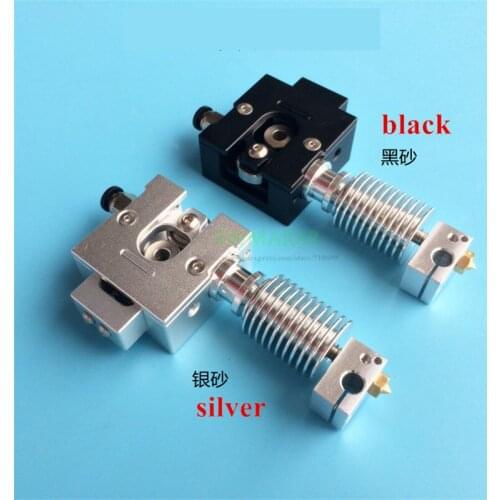 Black/silver Full Metal Bulldog bowden/direct extruder kit with V6 hotend j-head for 1.75mm Filament