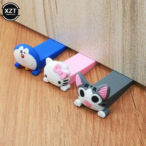 Baby Safety Protector Cute Cartoon Silicone Figure Door Stopper Wedge Door Jam Catcher Block Guard Home Office Protectors