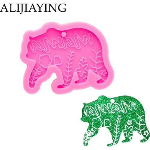 DY0967 Bear for Mothers Day Gift Mold, Mom Epoxy Resin Keychain Molds , Moulds Silicone Crafts for Resin Art