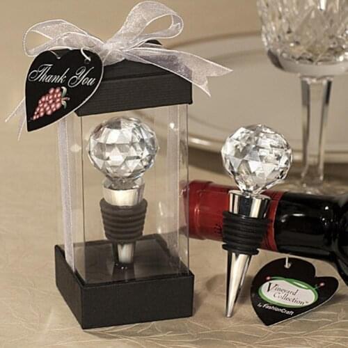 Elegant Reusable Vacuum Sealed Rhinestone Wine Decor Leakproof Bottle Sealer Wine Fresh Saver Gift Crystal ball wine stopper