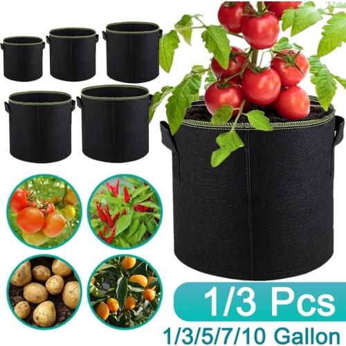 1/3/4/5/7 Gallon Felt Grow Bag Gardening Fabric Pot Vegetable Growing Planter Eco-Friendly Flower Planting Pots Garden Tools