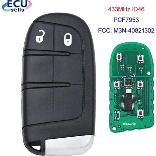 2 Buttons Smart Remote Key Fob for Dodge/Jeep/Chrysler 433MHz 7953A chip M3N-40821302 M3N40821302
