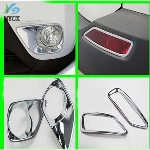 Chrome Front +Rear Tail Fog Light Lamp Cover Bezel TRIM For Toyota RAV4 RAV 4 XA40 2013 2014 2015