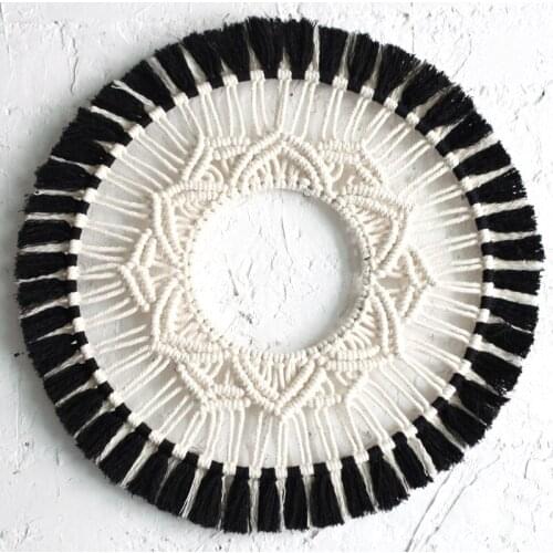 Ins Mirror Decorative Flowers Nordic Hand-woven Tapestry Bohemian Home Decor Tapestry Wall Decor Farmhouse Decor Kitchen