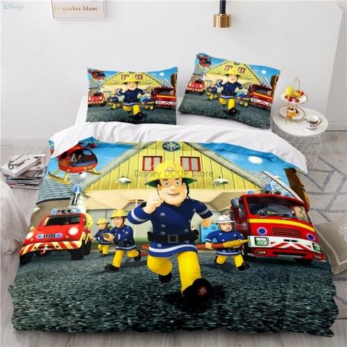 Fireman Sam Print Duvet Cover Sets Pillowcases Home Textile Cartoon Digital Printing 3d Bedding Sets for Adult Kids Dropshipping