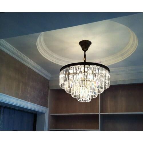 High quality k9 Crystal Pendant circular Electroplate polishing luxury Chandeliers Nordic simplicity Crystal bar light 110-240V