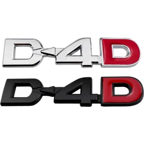 Metal Sticker D-4D Logo For Toyota Prado Land Cruiser RAV4 Kuga Yaris Prius Corolla Camry Car Exterior Accessories Decals Auto