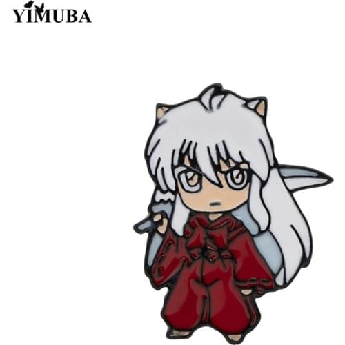 Cute Inuyasha Hard Enamel Pin Cosplay Anime Badge Backpack Handbag Clothes Collar Pin Brooch Decoration Jewelry for Friends Gift