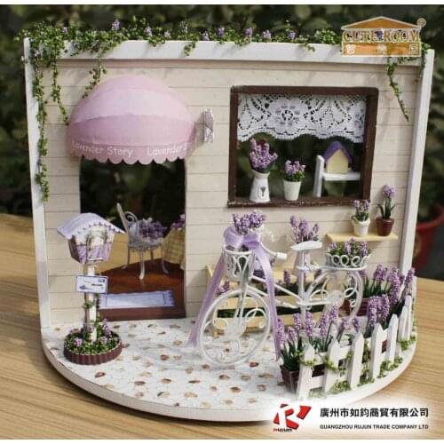 New arrival Diy Rotating Music box House Miniature Assemble Kits Lighting Miniature Dollhouse Handmade Wooden House Toy