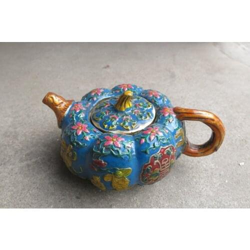 Very rare Qing Dynasty (QianLong1735-1795) Cloisonne teapot,Eight Immortals,free shipping