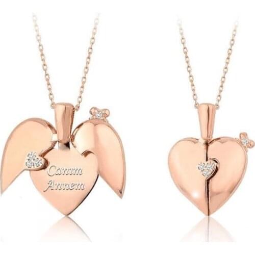 Dear To My Mother Love Silver Heart Necklace