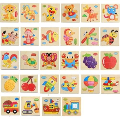 Attractive Cartoon Wooden Toys Puzzle Puzzles For Kids Children Jigsaw Learning Education Houten Speelgoed Brinquedos Brinquedo