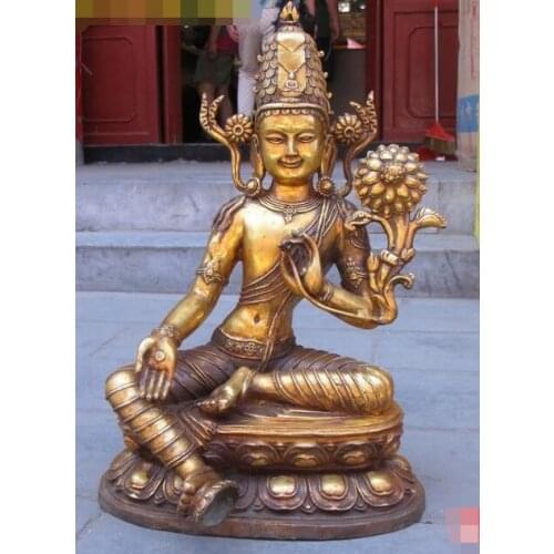 S03304 21"Tibetan Bronze Drolma Guan yin