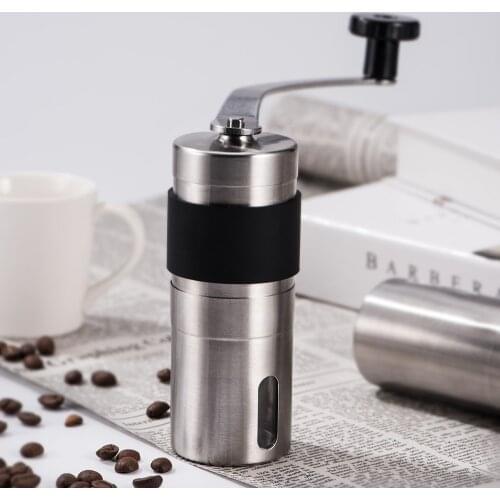 Silver Coffee Grinder Mini Stainless Steel Hand Manual Handmade Coffee Bean Burr Grinders Mill Kitchen Tool Grinders