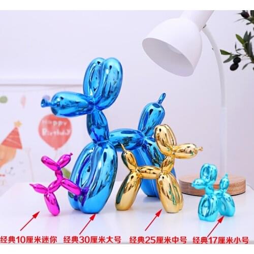 Easter Resin Crystal Animal Figurine Miniature Balloon Dog Shape Art Sculpture Desk Accessories Statue Home decoration Gift