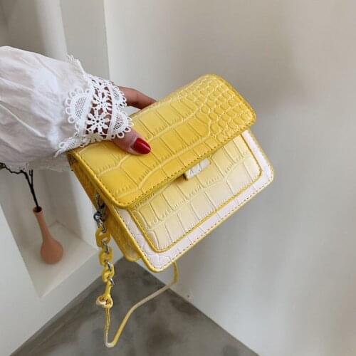 Crossbody Bags Women Handbag Shoulder Bag Purse Fashion Designer Women Bag Gradient Stone Pattern Acrylic Chain 2021 PU Leather