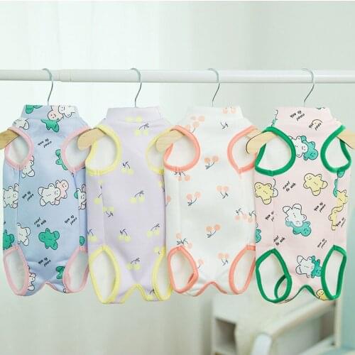 Warm Dog Clothes Pet Cat Pajamas Overalls Plus Velvet Jumpsuit Pyjamas Winter Girls Belly Wrap Surgical Gown Cat Clothing Outfit