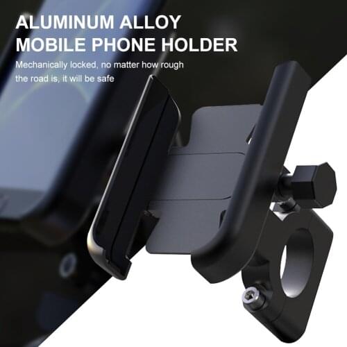 Bike Phone Holder Motorcycle Phone Mount Aluminum Alloy Adjustable 20-30mm Handlebar Phone Bracket for 4-7 inch Smartphones