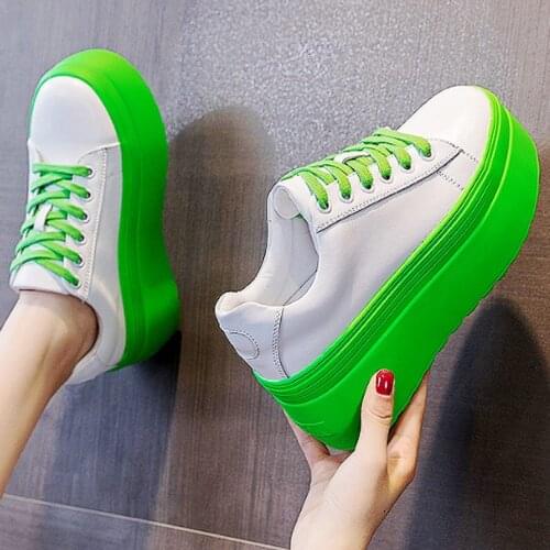 Oxfords Creepers Women' Leather Fashion Sneakers High Heel Platform Ankle Boots Lace Up Casual Shoes 34 35 36 37 38 39 40