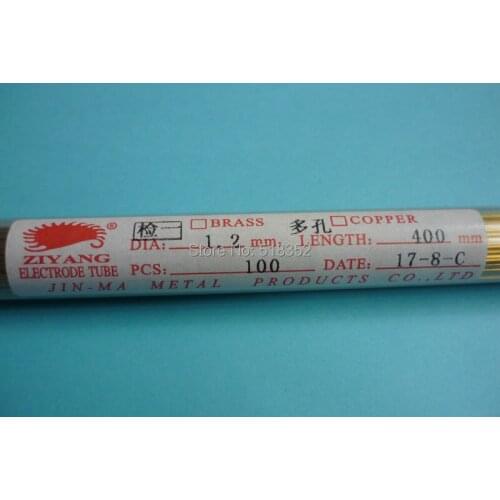1.2mmx400mm Ziyang Multihole Brass Electrode Tube for EDM Drilling Machines
