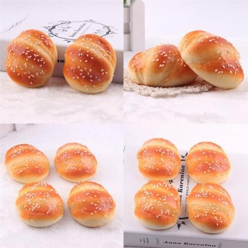 1PCS Simulation Fake Cute Kawaii Squishy Buns Bread Kids Funny Kitchen Toys 8cm x7cm Artificial Kitchen Tool Gift Bread Cake
